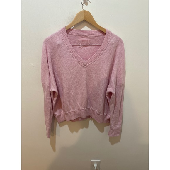 Zadig & Voltaire Sweaters - Zadig‎ & Voltaire Pink Cotton V-Neck Relaxed Pullover Sweater Small